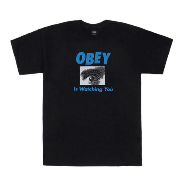 (163081386)OBEY IS WATCHING YOU TEE-BLK